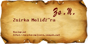 Zsirka Melióra névjegykártya